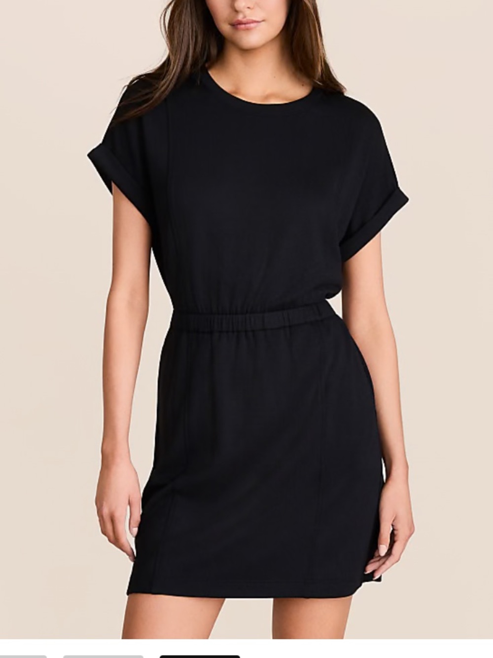Lou & Grey Elastic-Waist Short Sleeve Dress